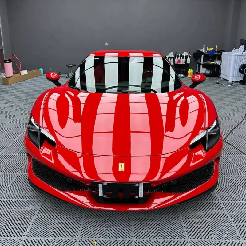 Gloss Ferrari Red Car Vinyl Wrap Sale