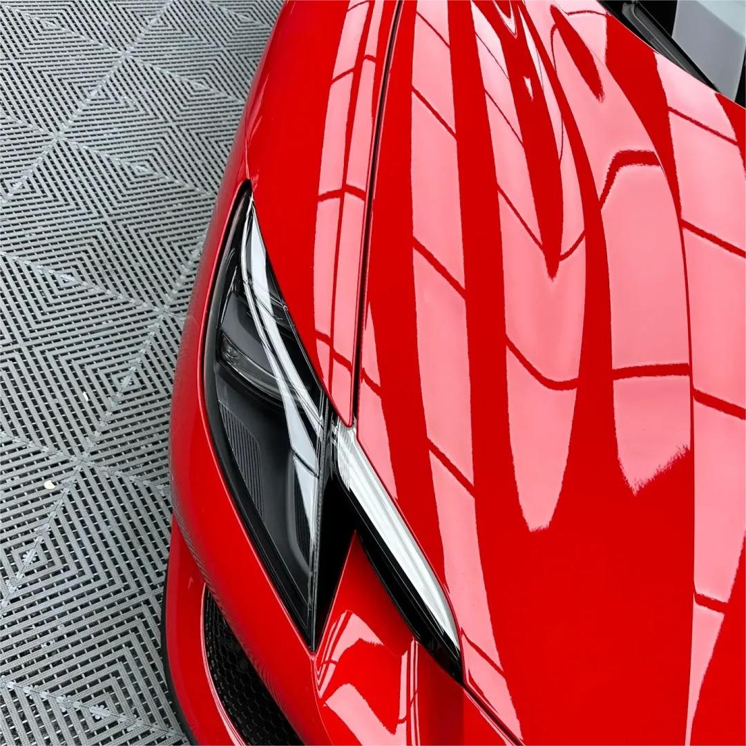 Gloss Ferrari Red Car Vinyl Wrap PET