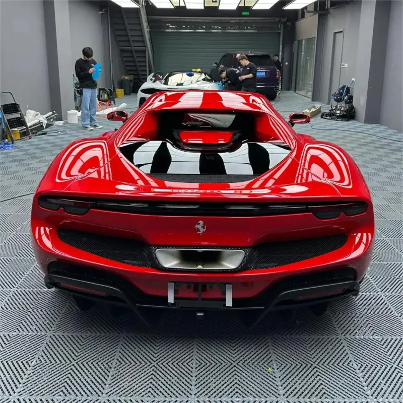 Gloss Ferrari Red Car Vinyl Wrap Sale