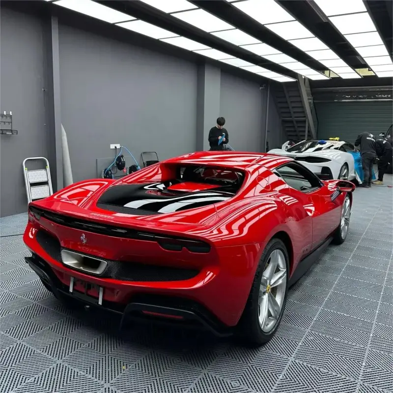 Gloss Ferrari Red Car Vinyl Wrap Sale