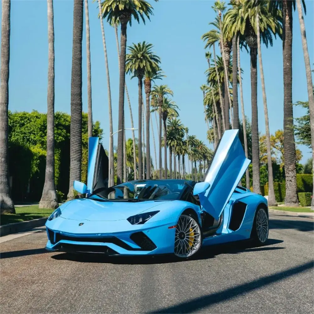 light sky blue car wrap