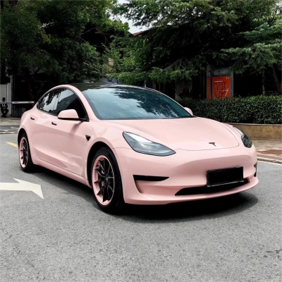 Gloss Pearl Baby Pink Car Vinyl Wrap PET 02