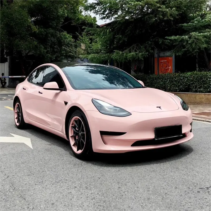 Gloss Pearl Baby Pink Car Vinyl Wrap PET