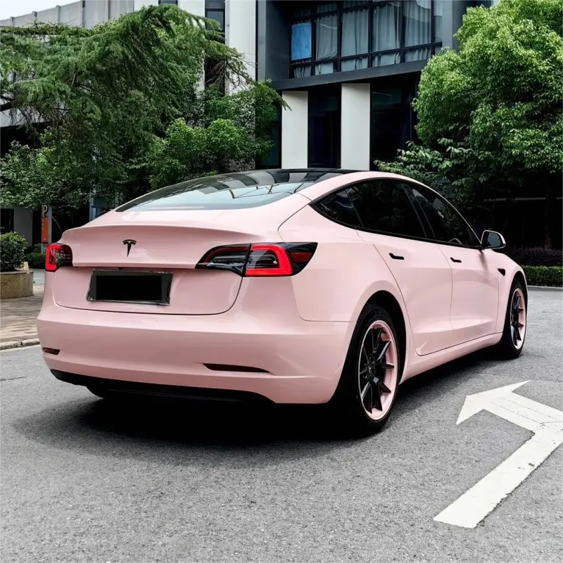 Gloss Pearl Baby Pink Car Vinyl Wrap PET
