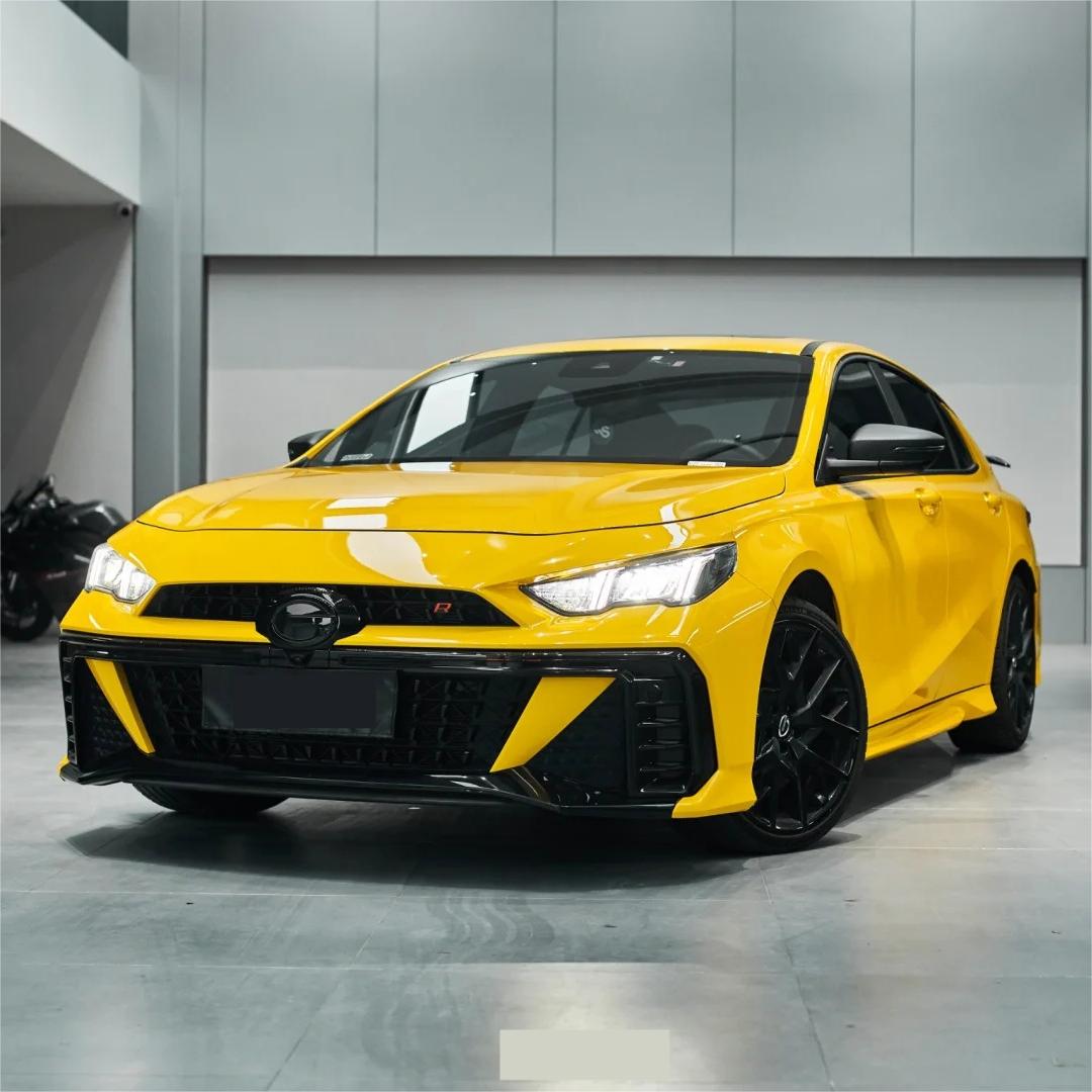 Gloss Racing Yellow Car Vinyl Wrap PET