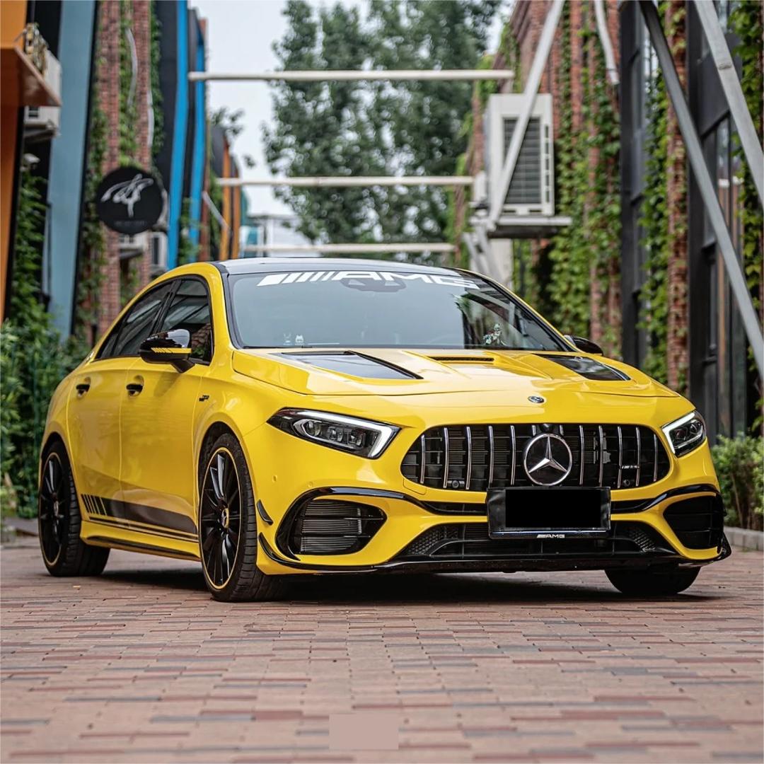 Gloss Racing Yellow Car Vinyl Wrap PET