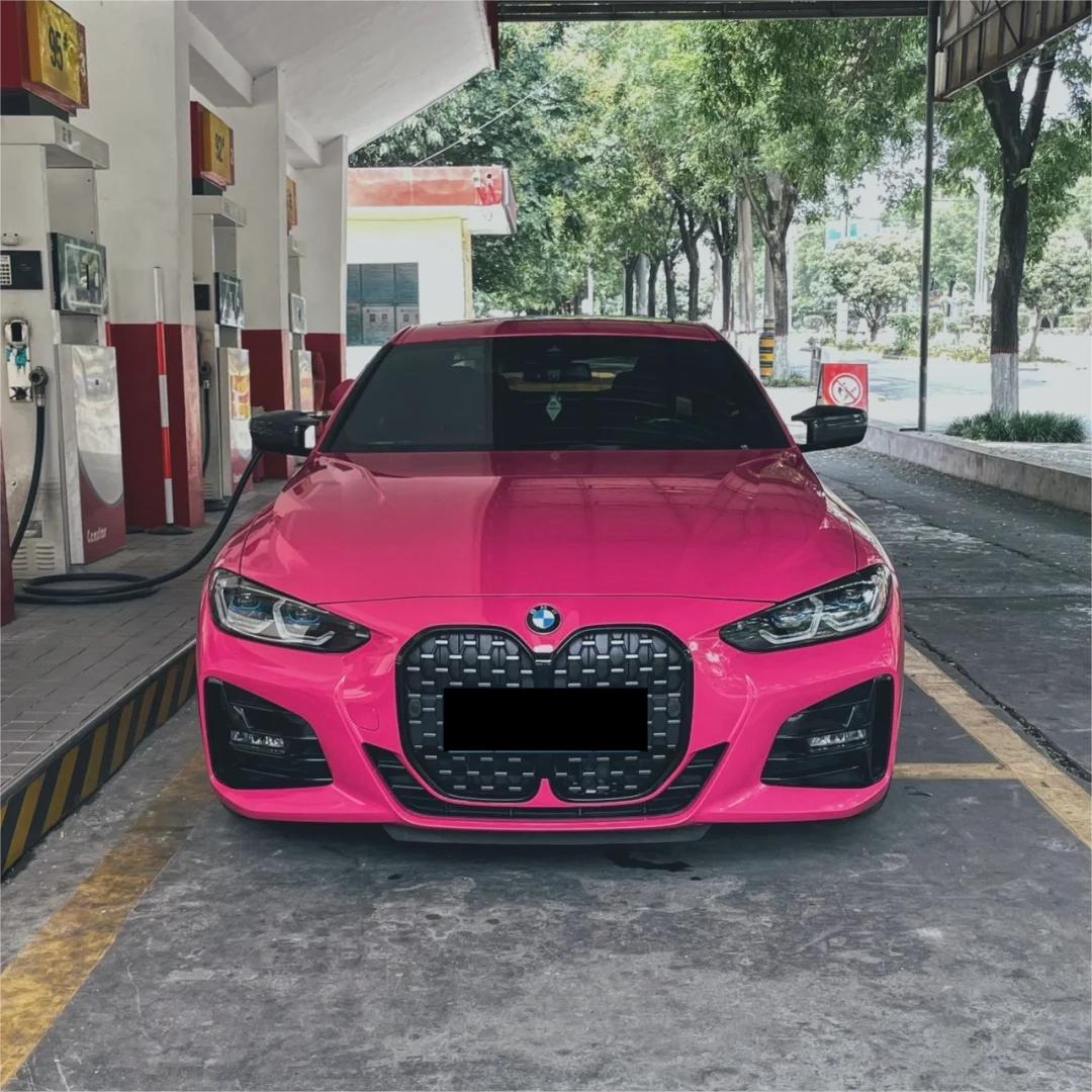 Gloss Rose Red Car Vinyl Wrap PET