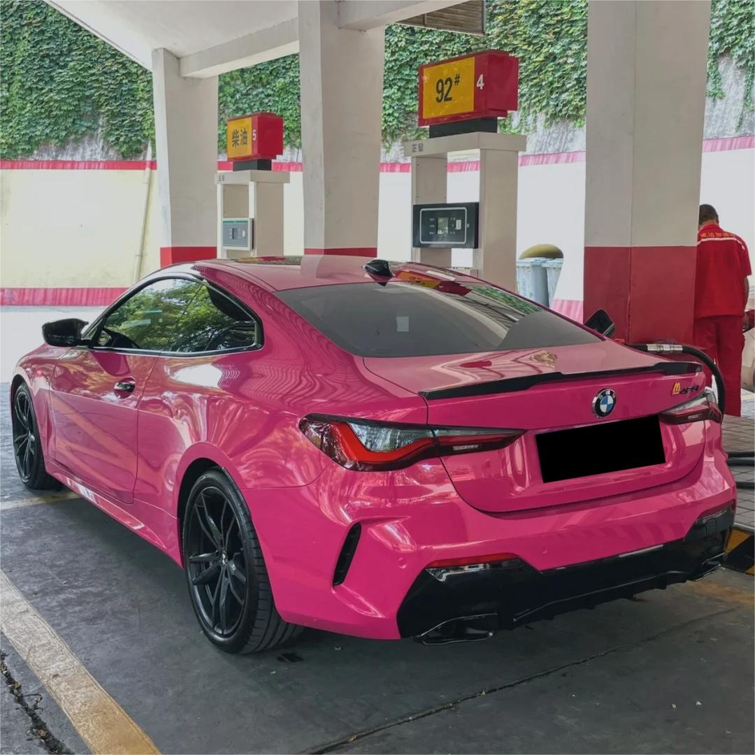 Gloss Rose Red Car Vinyl Wrap PET