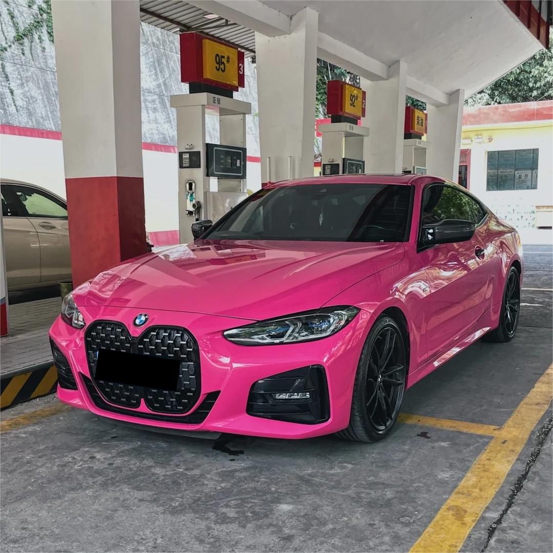 Gloss Rose Red Car Vinyl Wrap PET