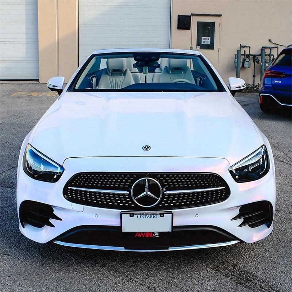 Gloss Metallic Chameleon Pearl Pink White Car Vinyl Wrap PET