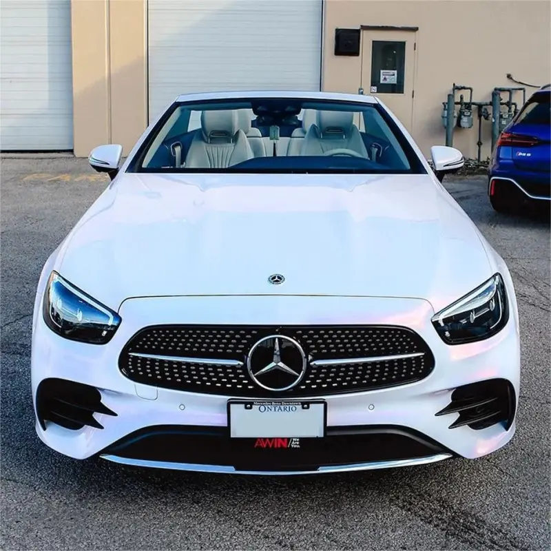 Gloss Metallic Chameleon Pearl Pink White Car Vinyl Wrap