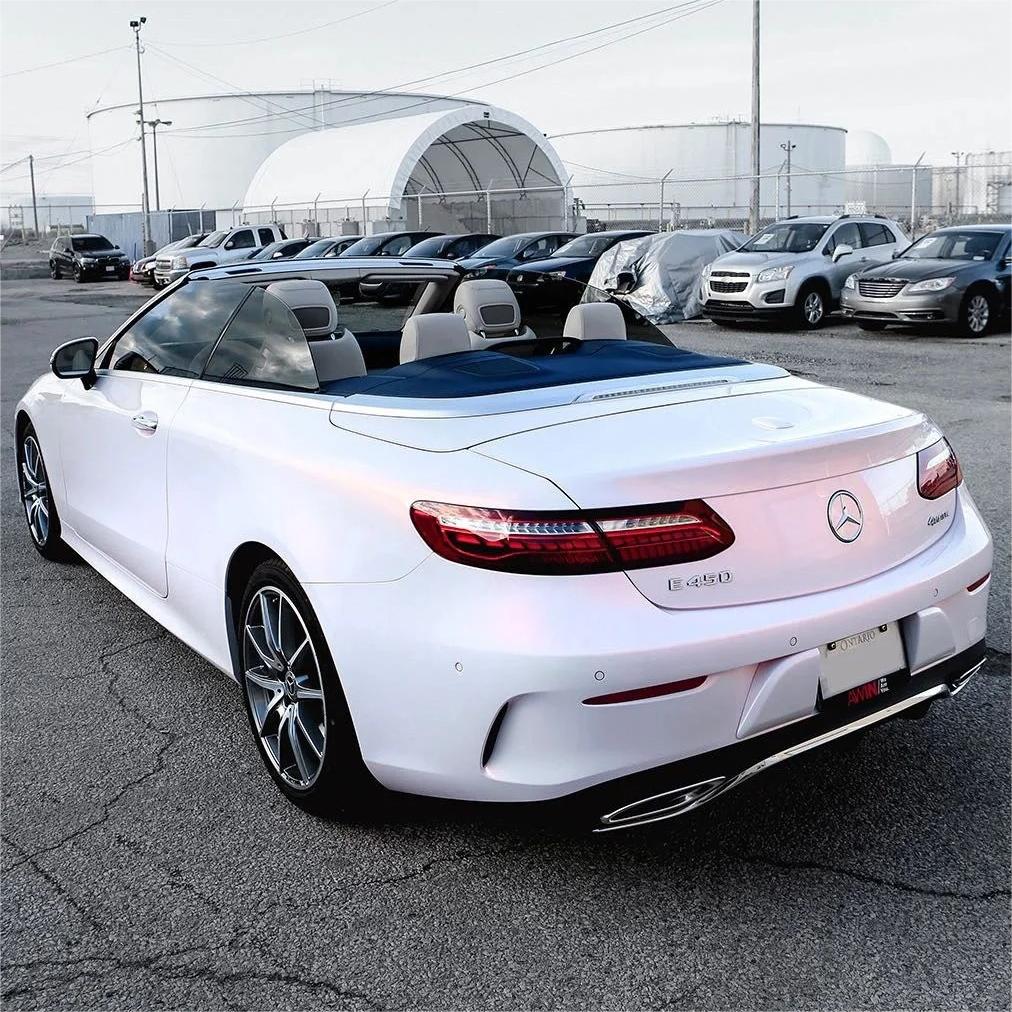 Gloss Metallic Chameleon Pearl Pink White Car Vinyl Wrap PET