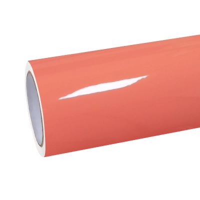 Gloss Coral Orange Car Vinyl Wrap PET 01