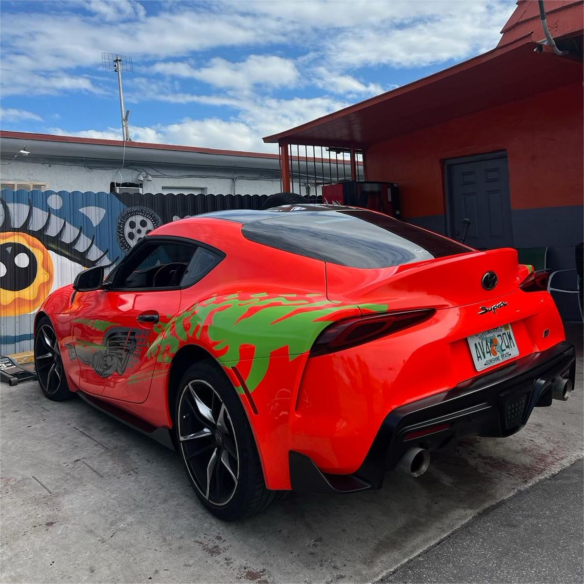 Gloss Fluorescent Orange Car Vinyl Wrap