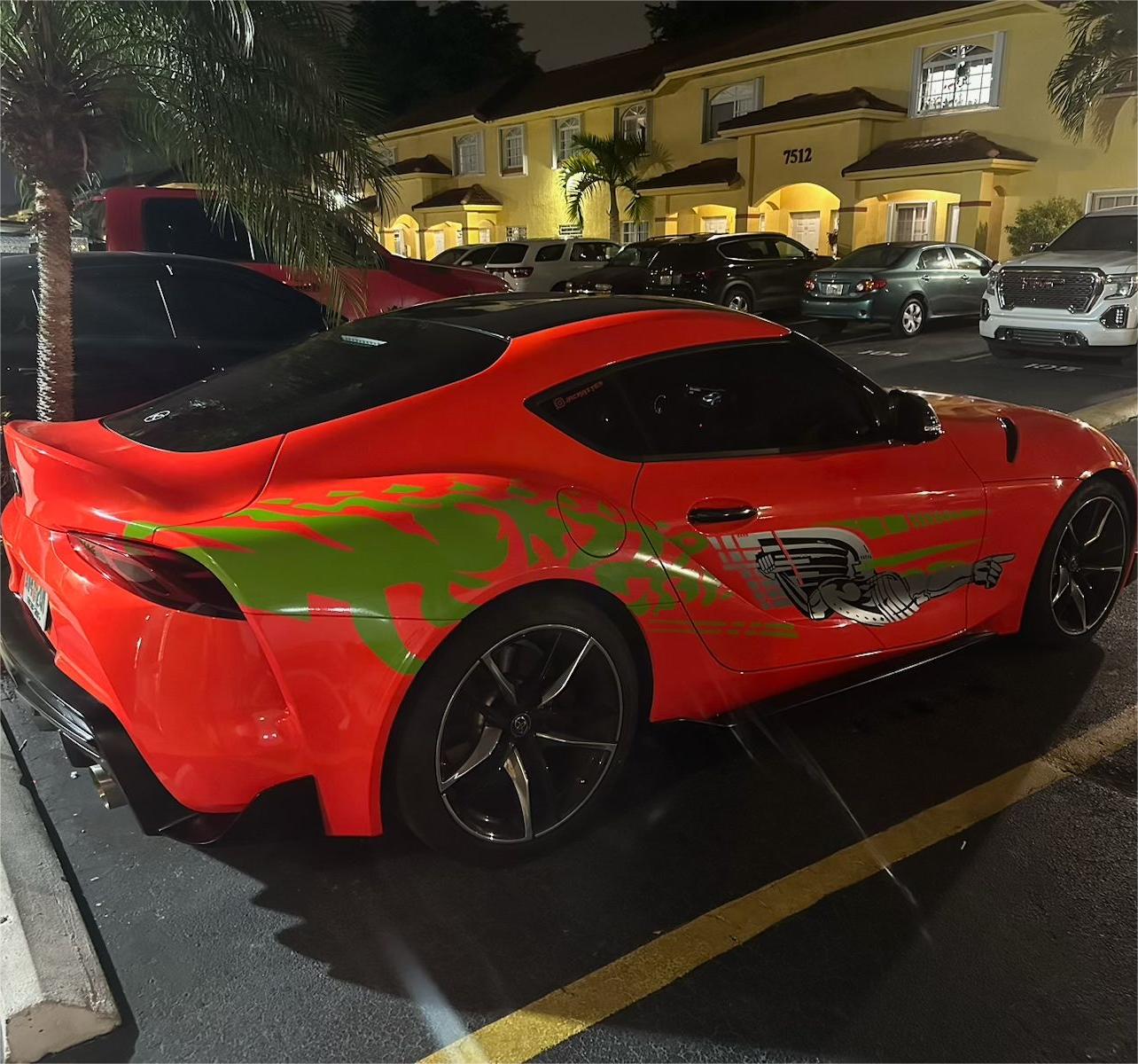 Gloss Fluorescent Orange Car Vinyl Wrap