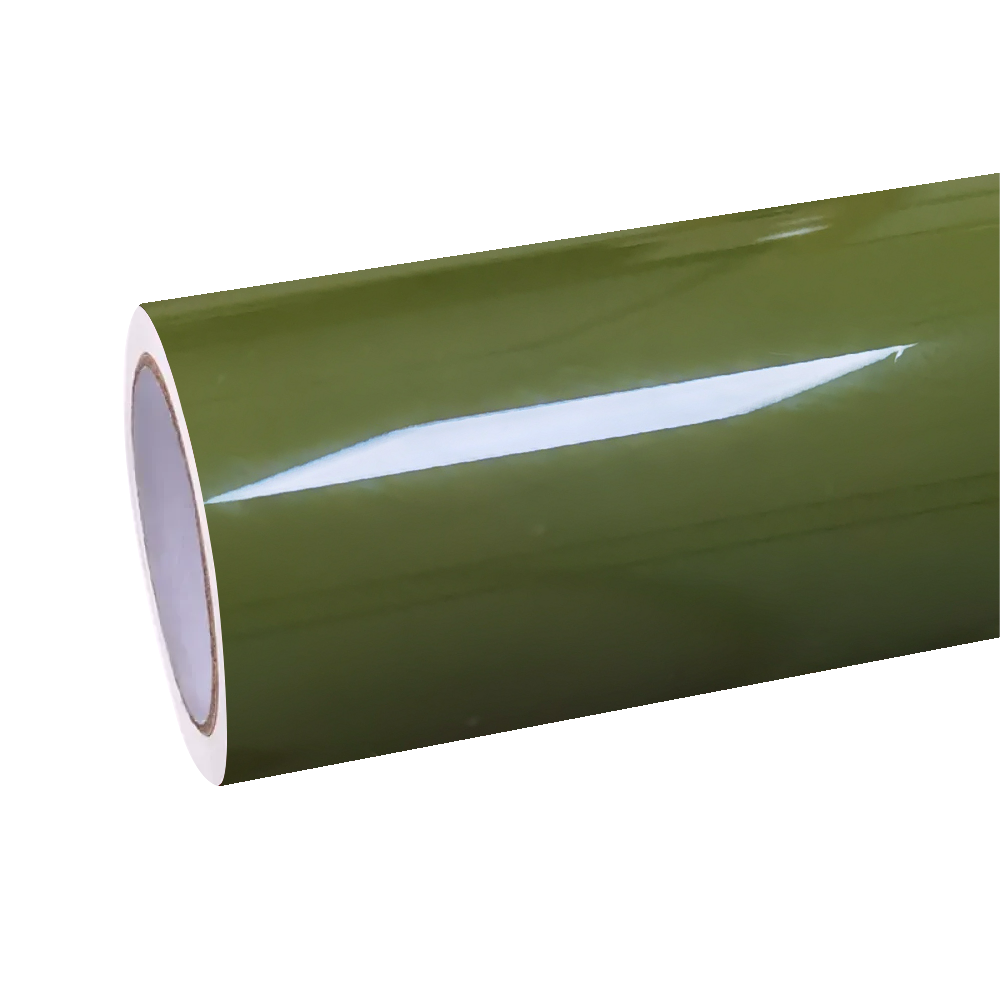 Gloss Military Green Car Vinyl Wrap PET 