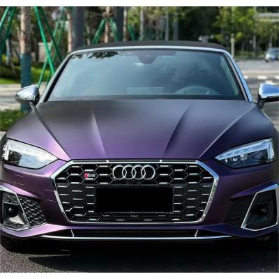 Ultra Matte Metallic Dark Purple Car Vinyl Wrap PET 02
