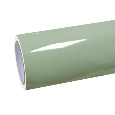 Gloss Light Khaki Green Car Vinyl Wrap PET 01