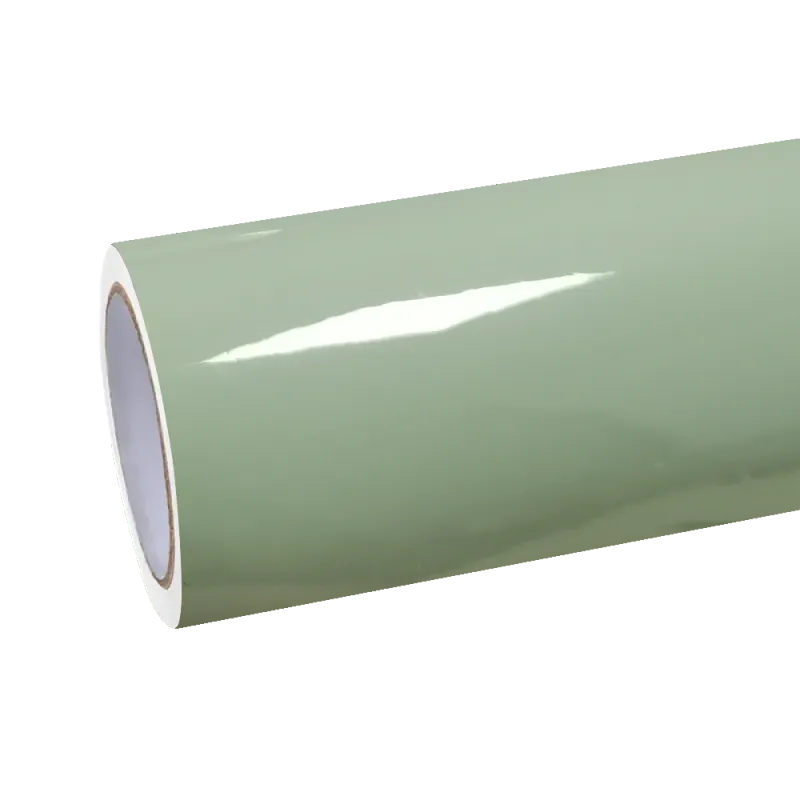 Gloss Light Khaki Green Car Vinyl Wrap Mercedes Benz