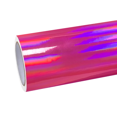 Gloss Pink Holographic Chrome Laser Car Vinyl Wrap Coupe BMW 01