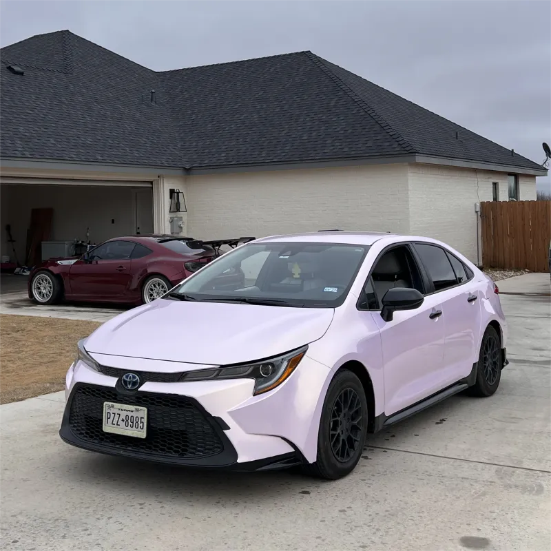 Gloss Metallic Glazed Gold Pink Car Vinyl Wrap
