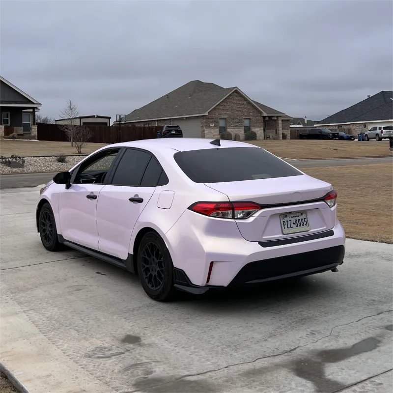 Gloss Metallic Glazed Gold Pink Car Vinyl Wrap