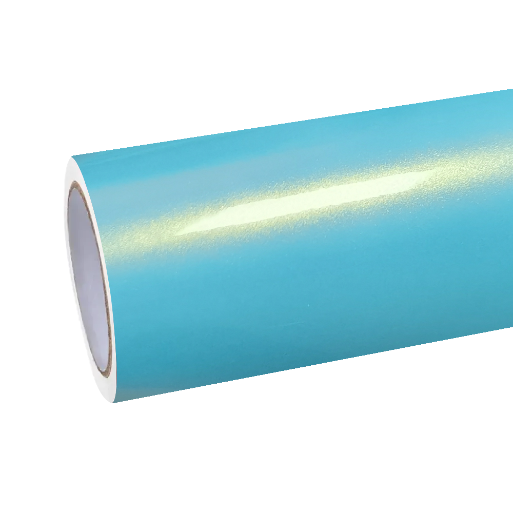 Gloss Metallic Gold Blue Car Vinyl Wrap