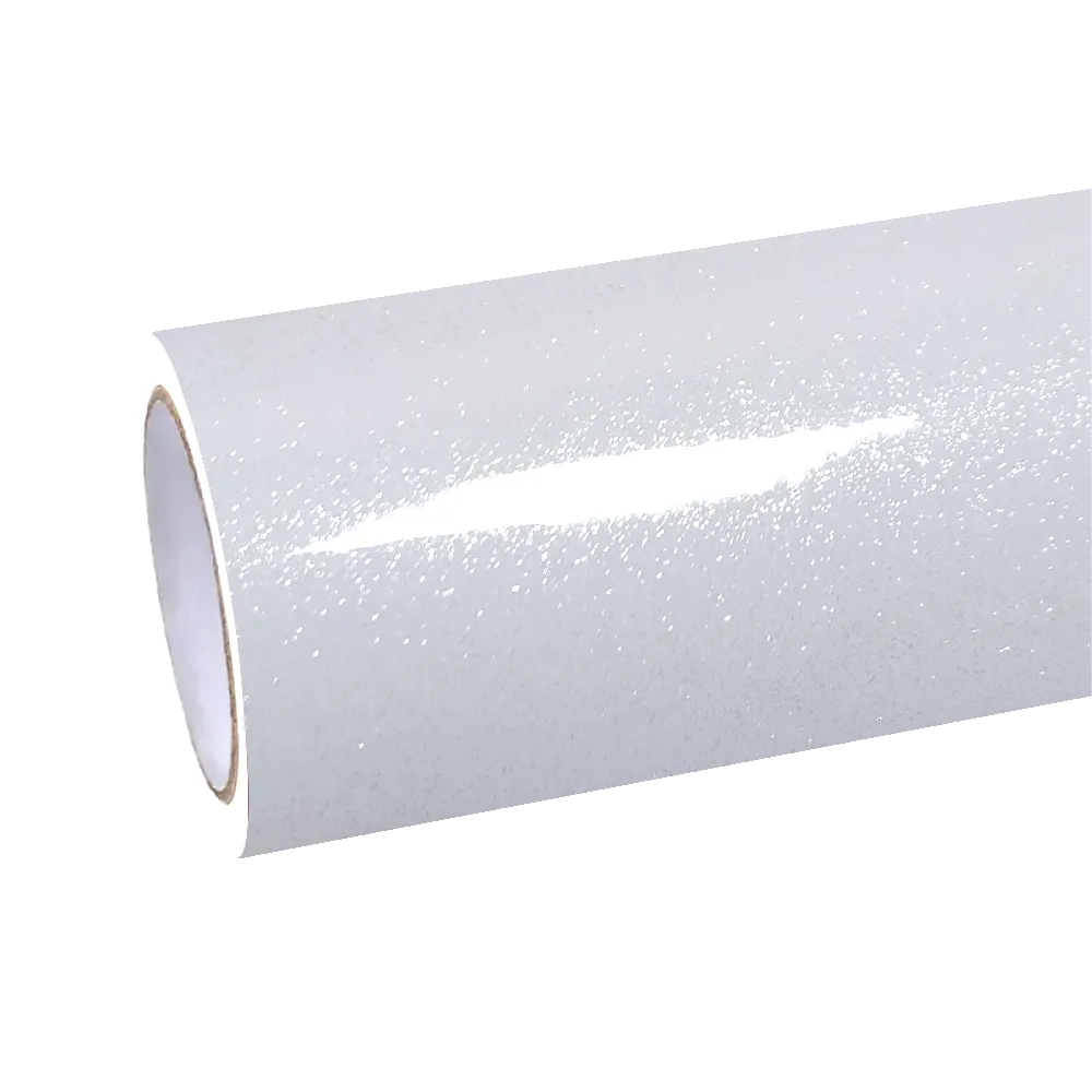 Gloss Metallic Sparkle Glitter White Car Vinyl Wrap