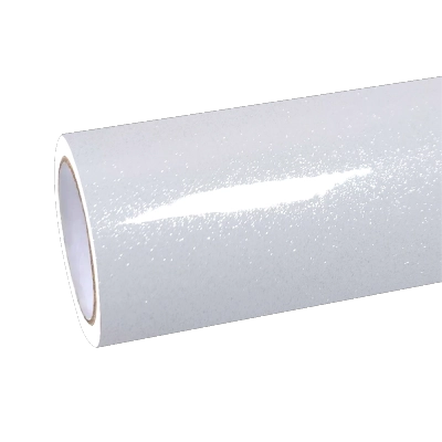 Gloss Metallic Sparkle Glitter White Car Vinyl Wrap Sale 01