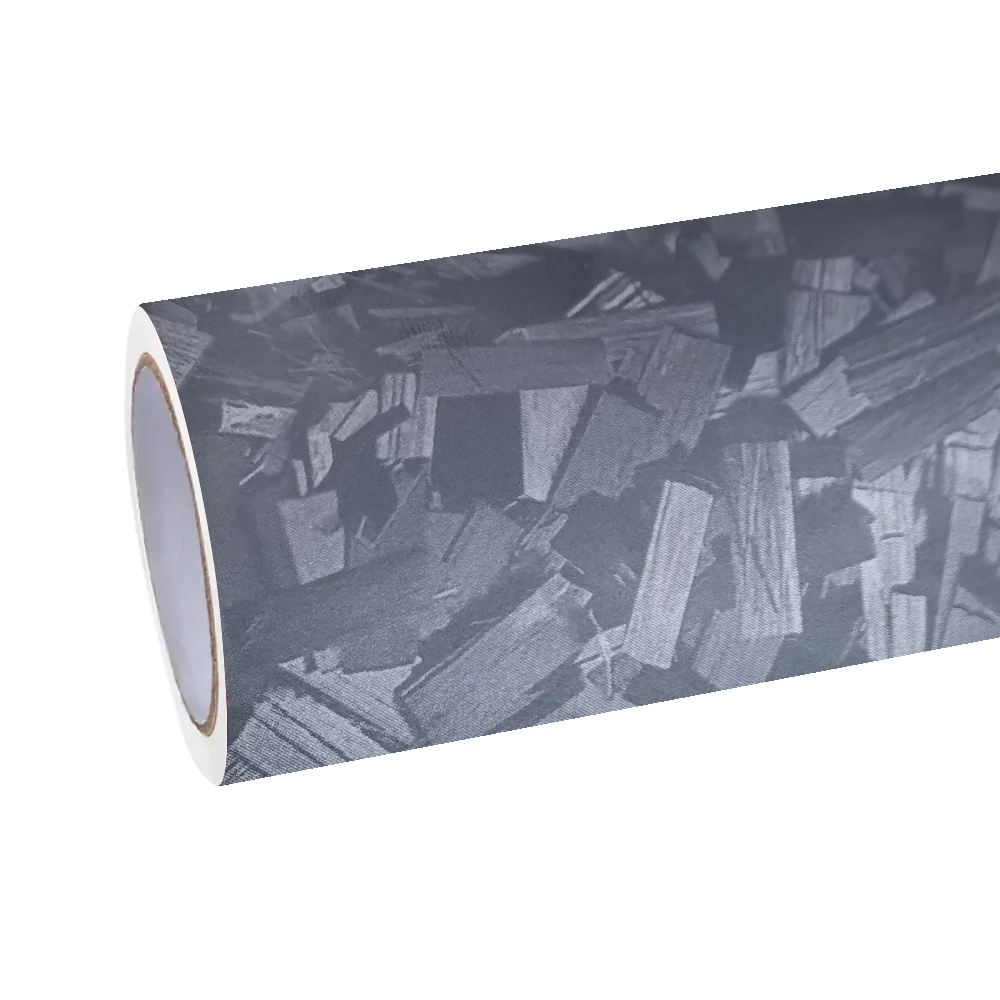 Matte Black Forging Carbon Fiber Car Vinyl Wrap PET