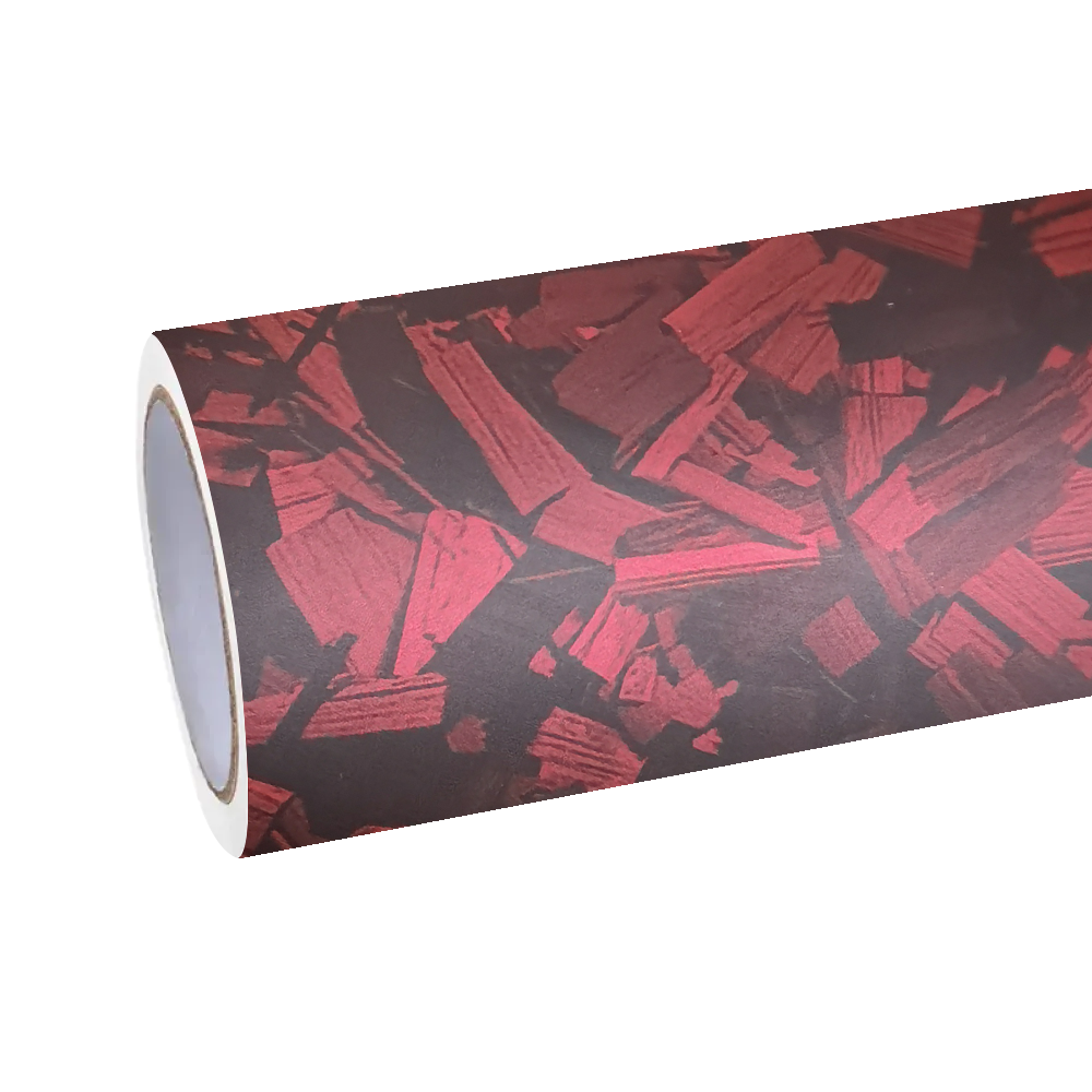 Matte Red Forging Carbon Fiber Car Vinyl Wrap PET