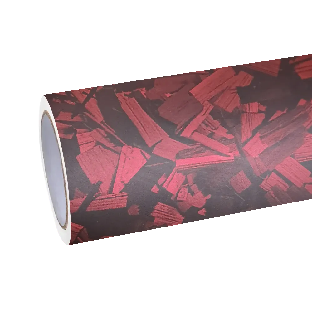 Matte Red Forging Carbon Fiber Car Vinyl Wrap PET