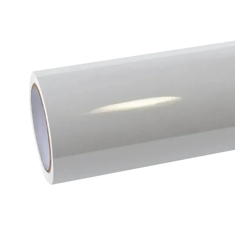 Gloss Light Grey Car Vinyl Wrap 