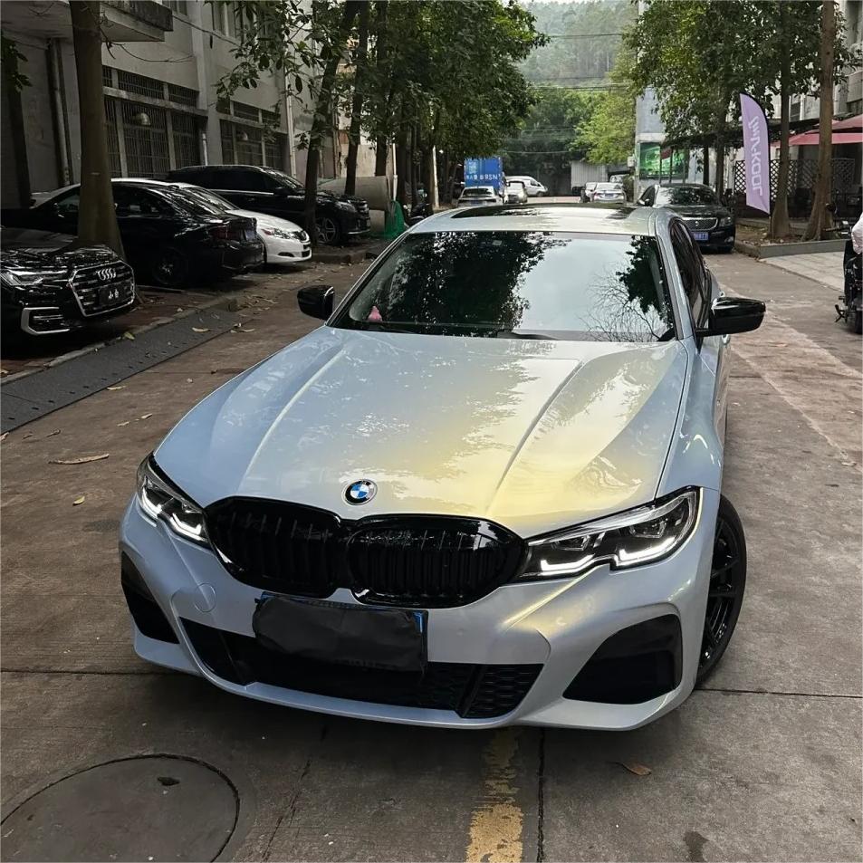 Gloss Metallic Gold Grey Car Vinyl Wrap 