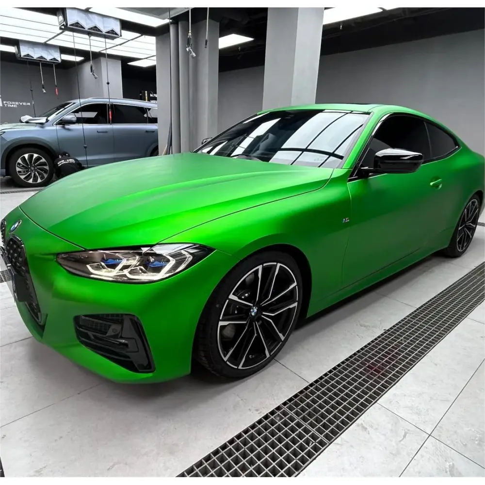 Matte Metallic Chrome Green Car Vinyl Wrap 
