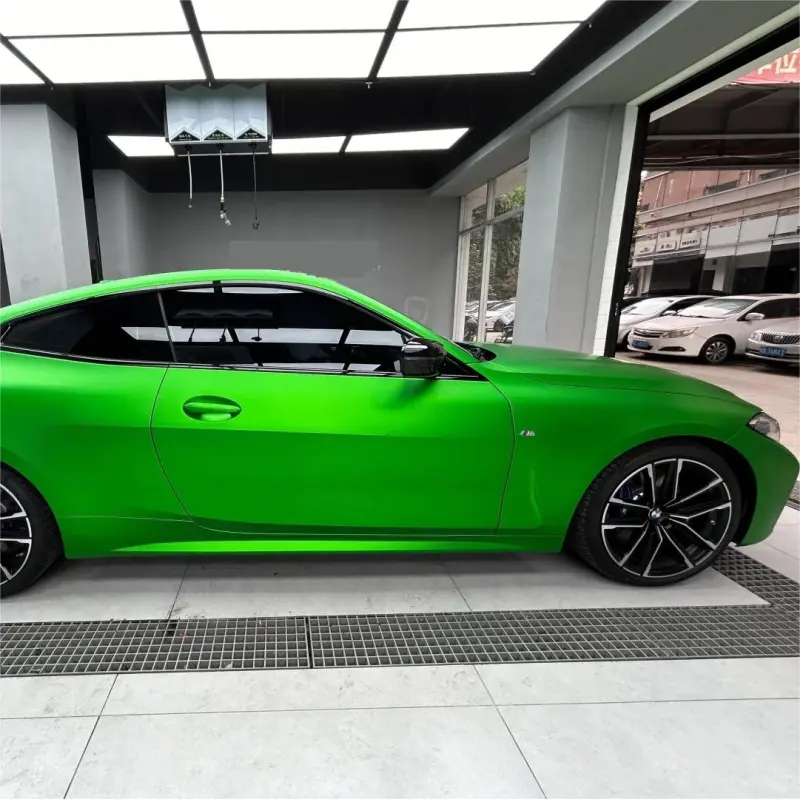 Matte Metallic Chrome Green Car Vinyl Wrap 