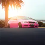 Gloss Crystal Light Pink Car Vinyl Wrap PET