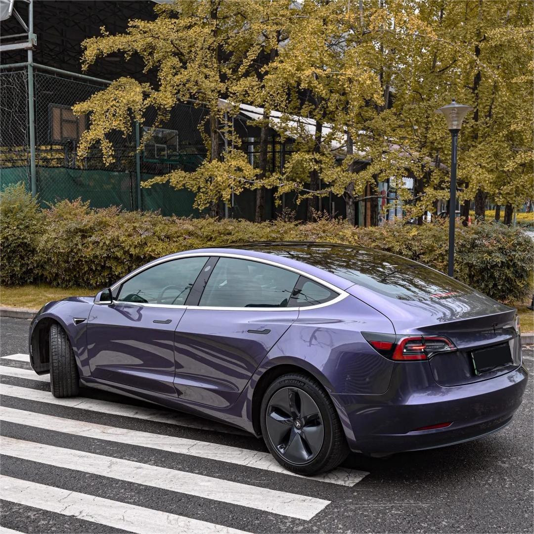 Gloss Metallic Violet Grey Car Vinyl Wrap Bentley