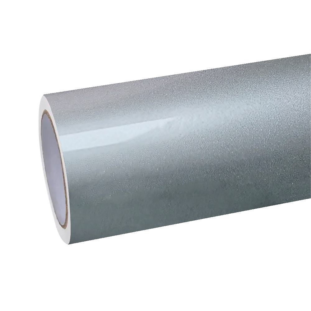 Super Gloss Gray Metallic Vinyl Wrap Roll - 7ft X 5ft Air Bubble Free