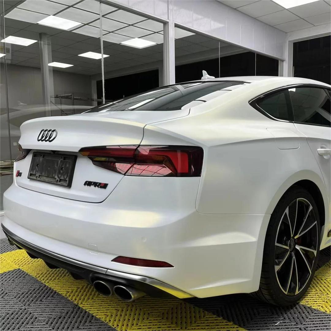 Matte Metallic Chameleon Diamond Gold White Car Vinyl Wrap