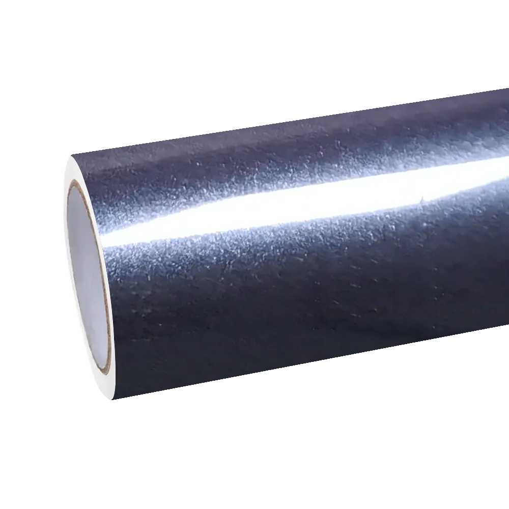 Gloss Metallic Blue Grey Car Vinyl Wrap