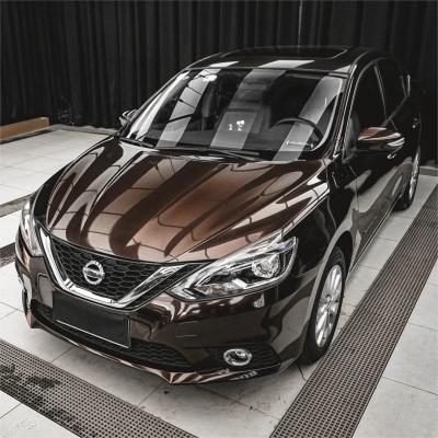 Gloss Metallic Mahogany Red Car Vinyl Wrap PET 02