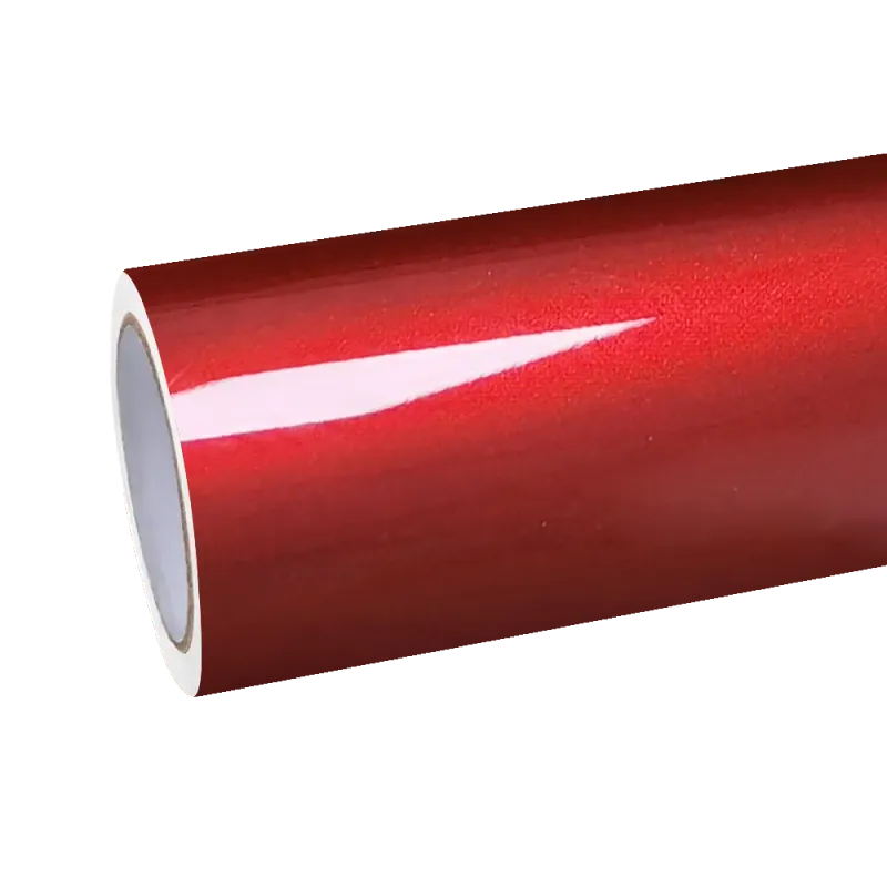 Gloss Metallic Cherry Red Car Vinyl Wrap PET