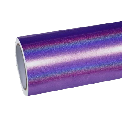Gloss Metallic Rainbow Laser Dark Purple Car Vinyl Wrap 01