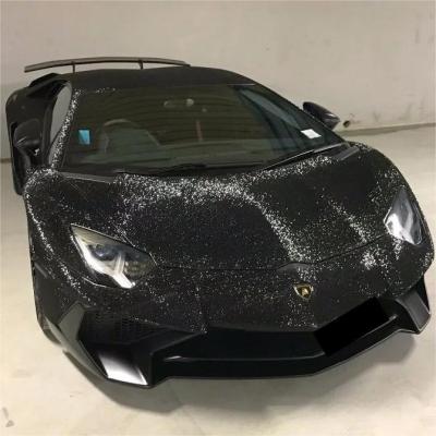 Matte Diamond Glitter Black Car Vinyl Wrap 02