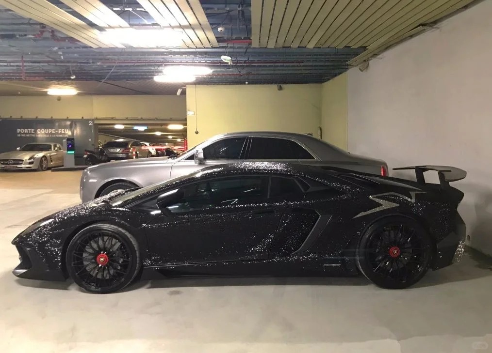 Matte Diamond Glitter Black Car Vinyl Wrap