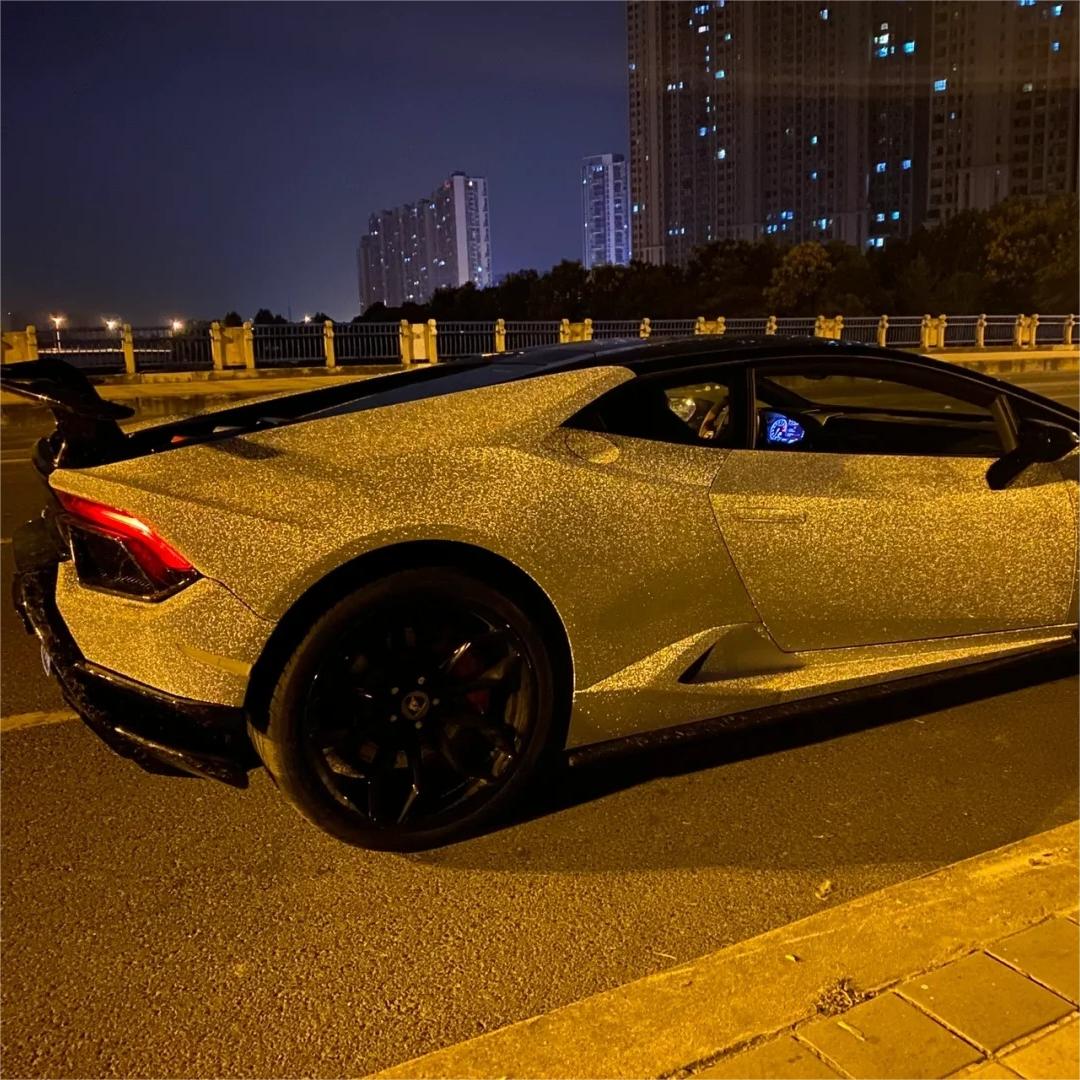 Matte Diamond Glitter Silver Car Vinyl Wrap