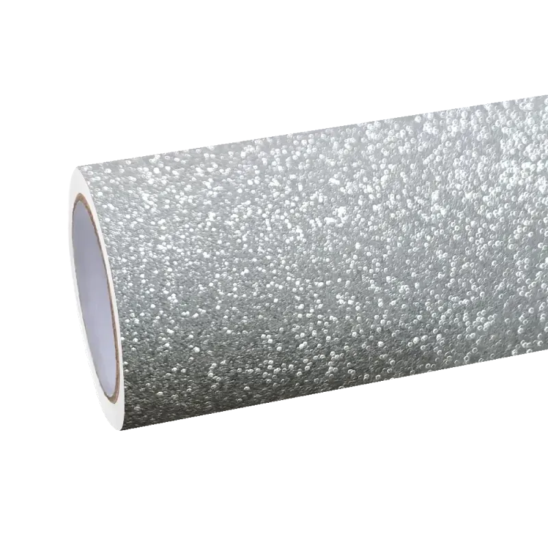 Matte Diamond Glitter Silver Car Vinyl Wrap