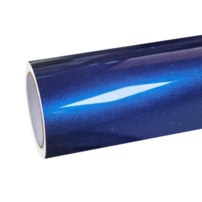 Gloss Metallic Dark Blue  Audi Navarre Blue Car Vinyl Wrap PET  01