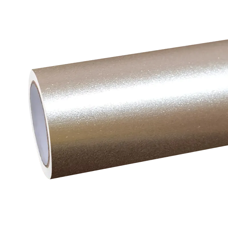 Gloss Metallic Champagne Gold Car Vinyl Wrap PET